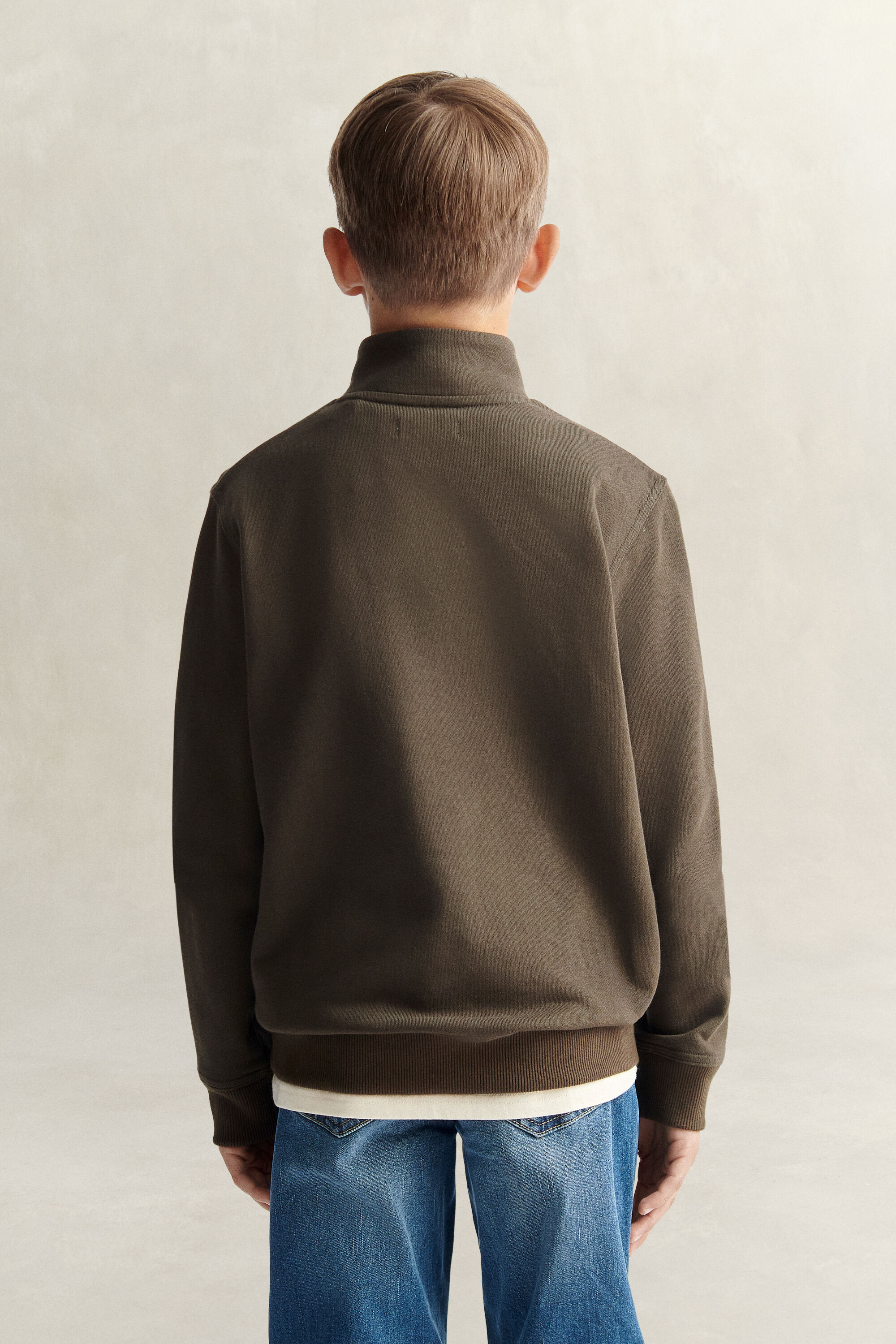 Sweat-shirt à demi-zip avec écusson Ado Garçon