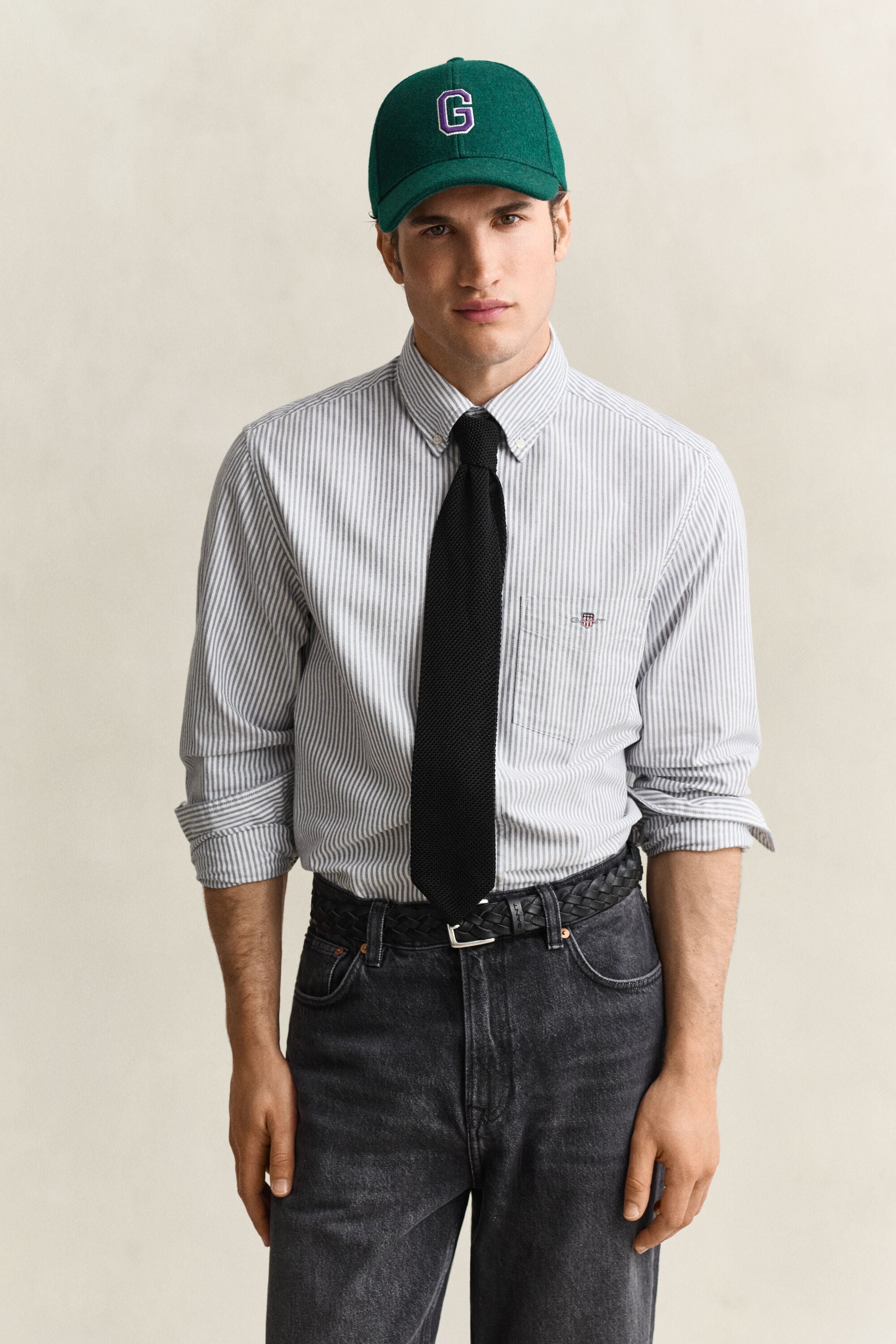 Classic Regular gestreept Oxford-hemd