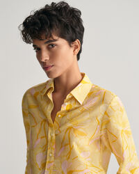 Chemise regular fit en coton et soie Magnolia Print