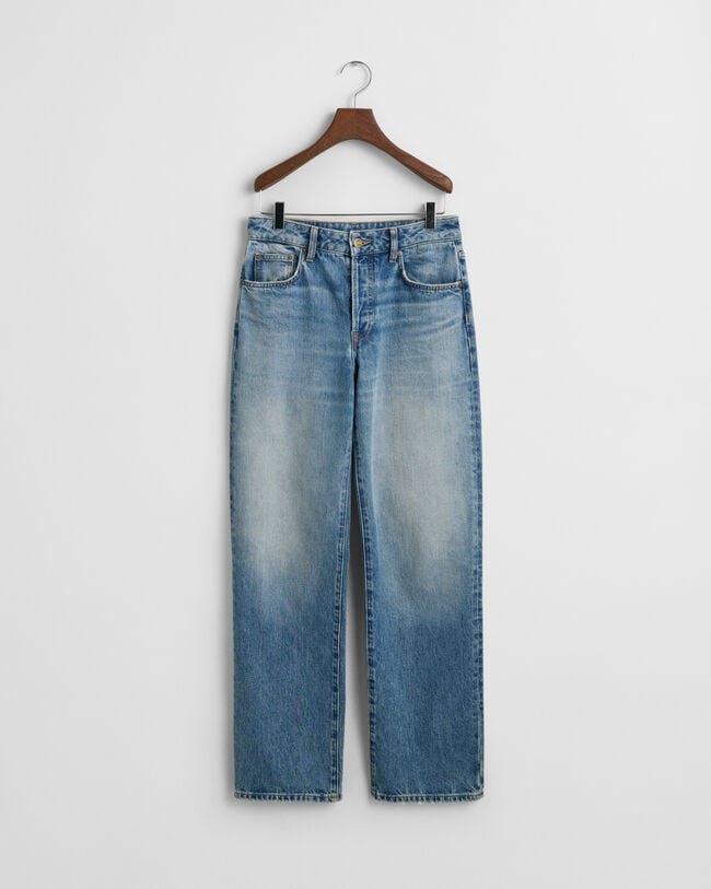 Rigid jeans met rechte pijpen