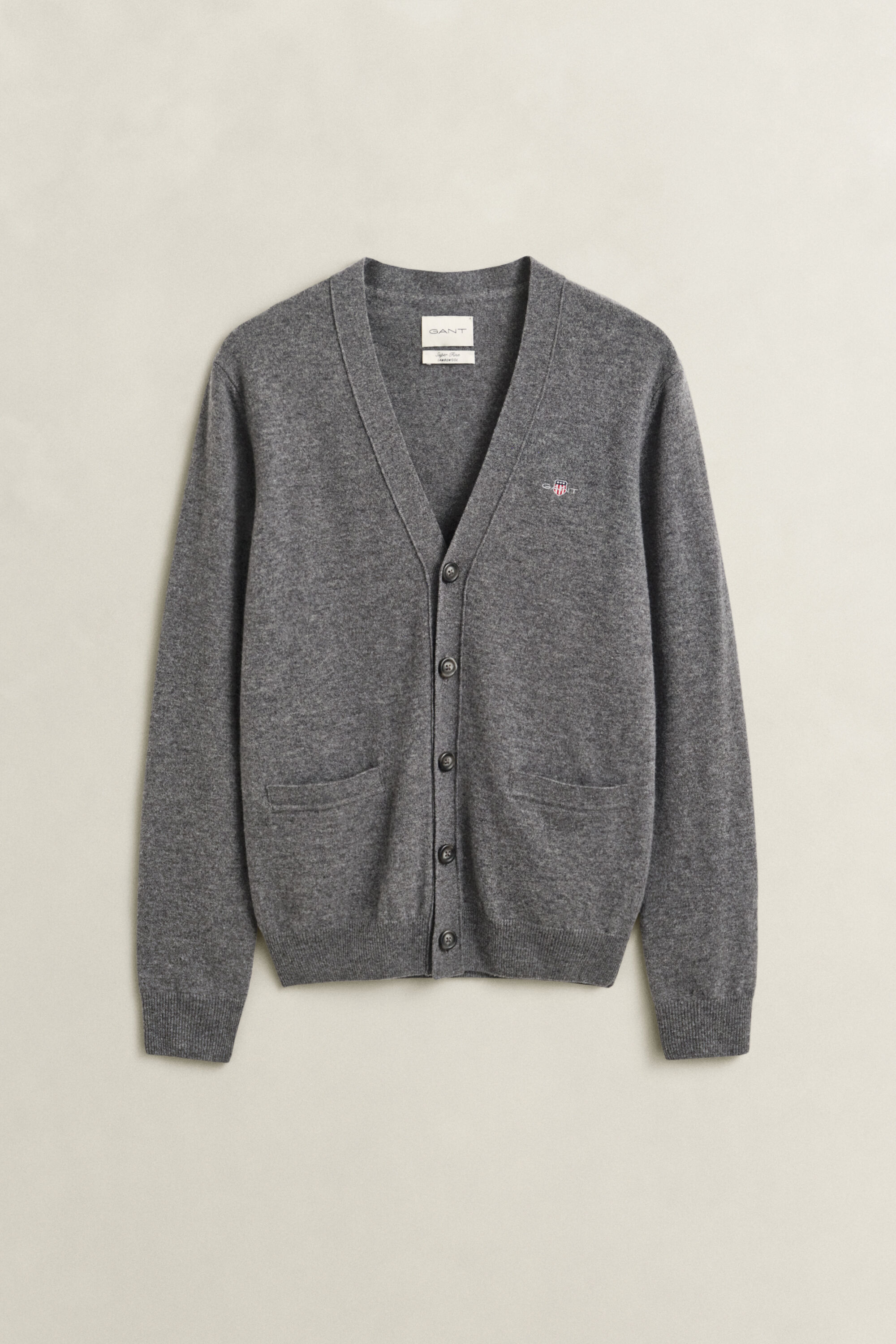 Lamswollen vest met V-hals