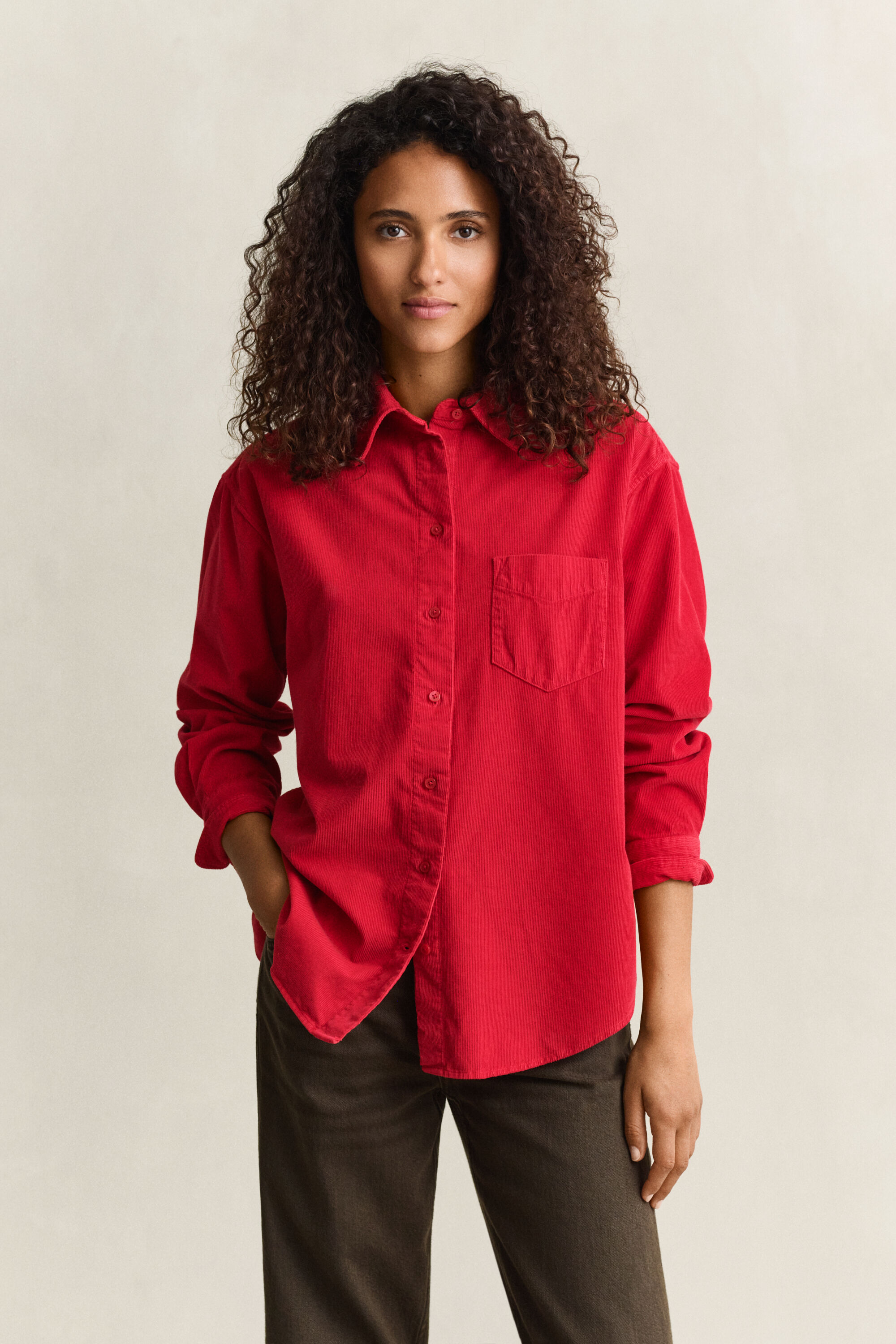 Relaxed corduroy hemd
