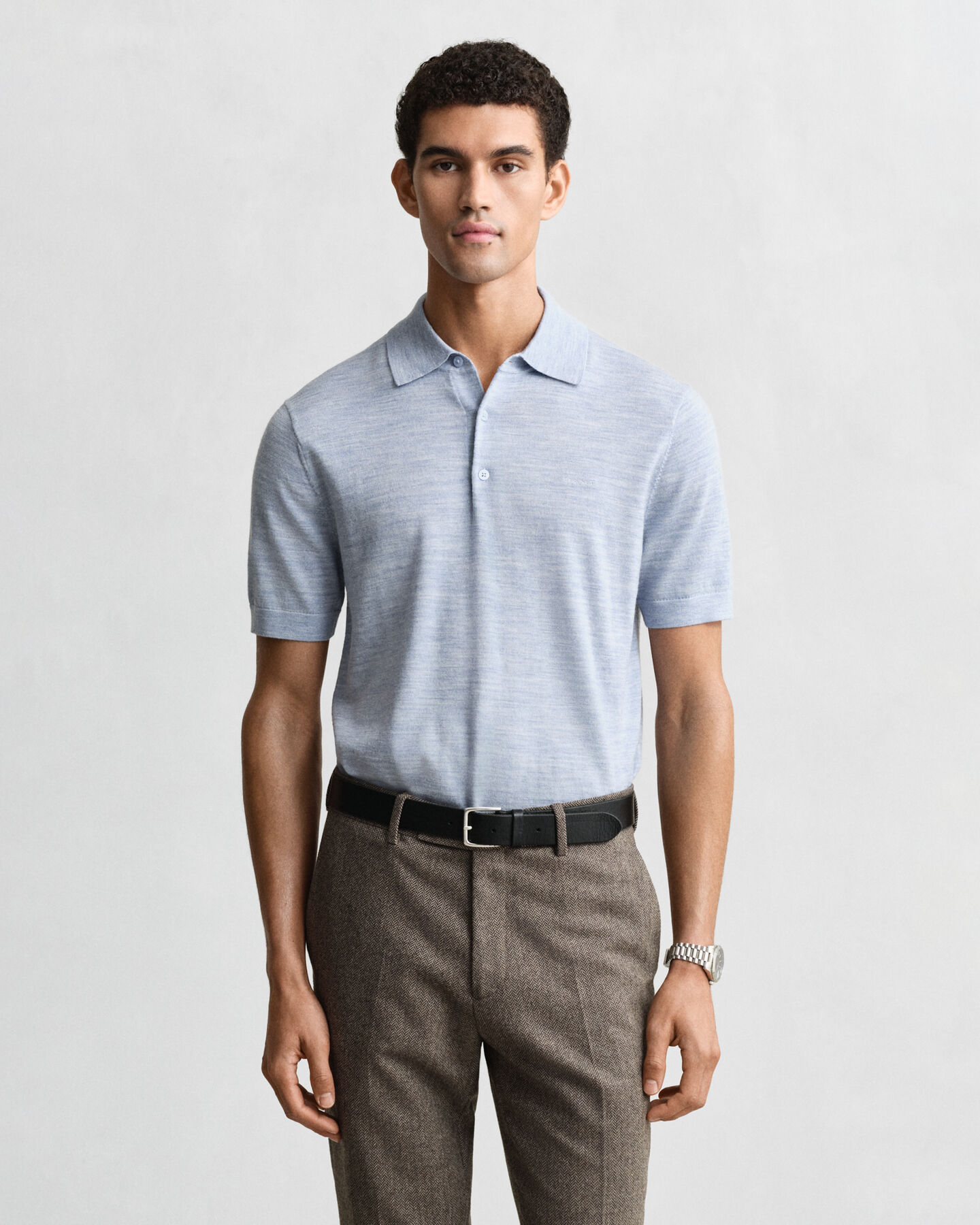 Polotrui met korte mouwen van extra fijne merinoswol