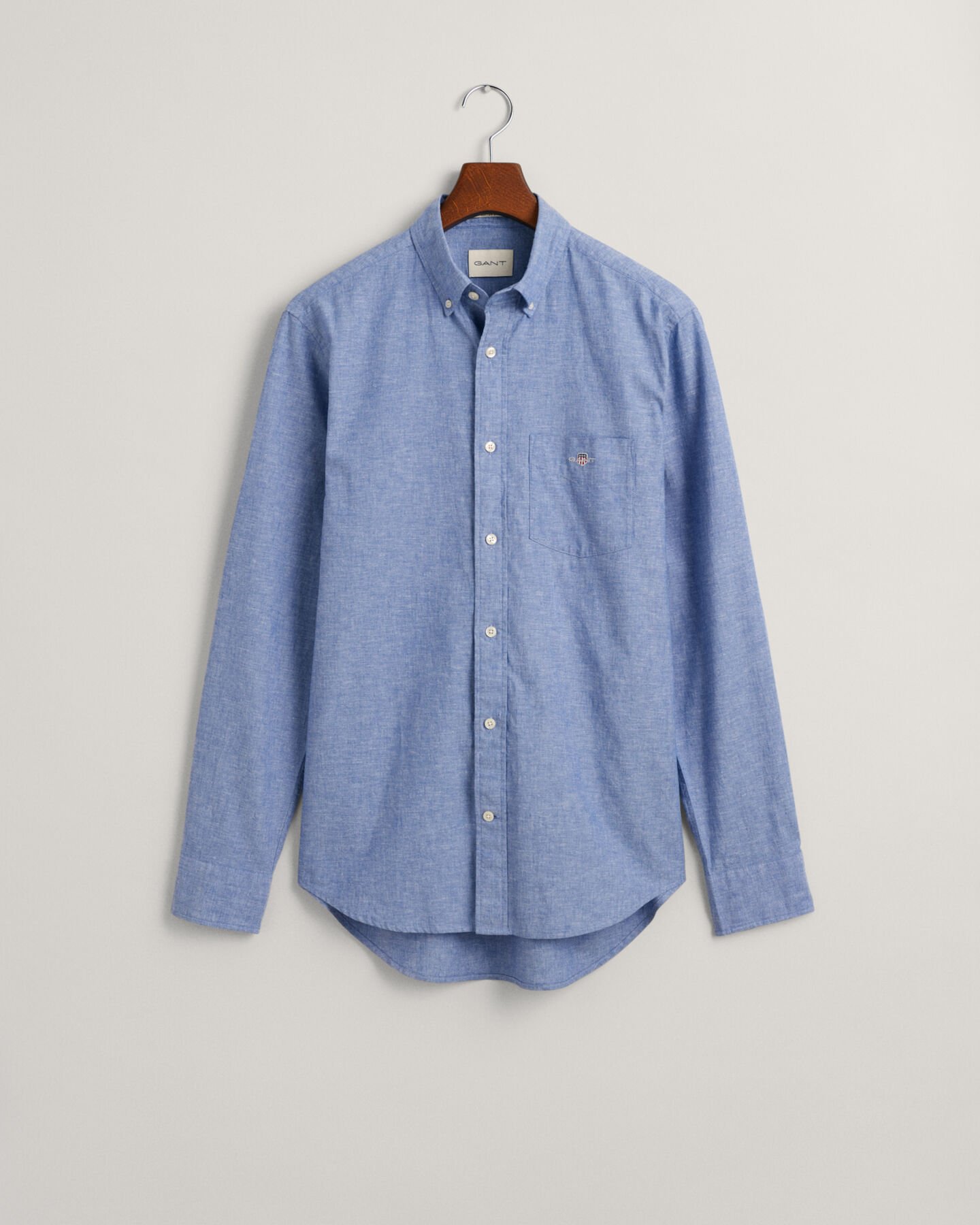 Regular Fit hemd van katoen en linnen