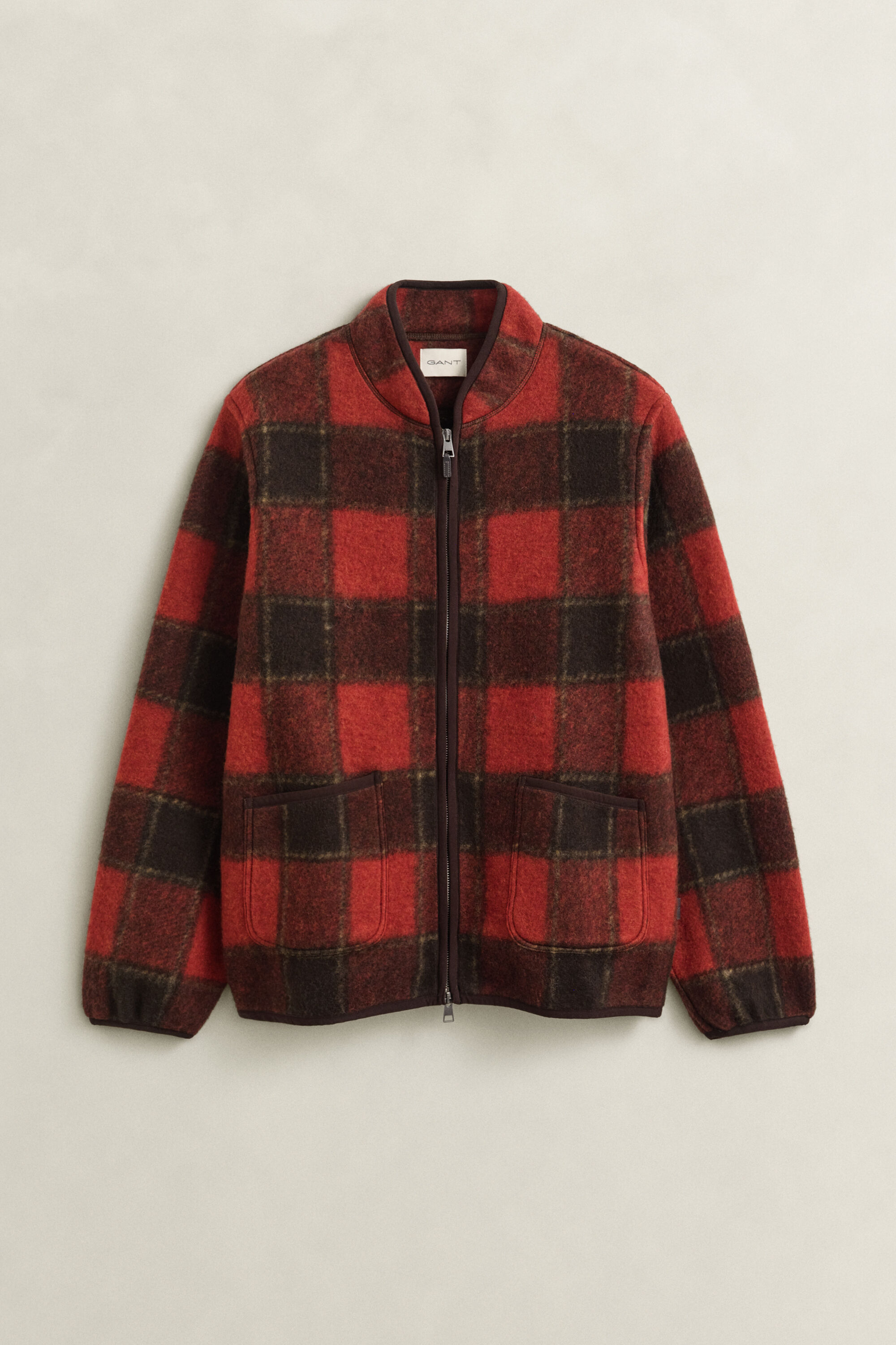 Geruit fleece jack