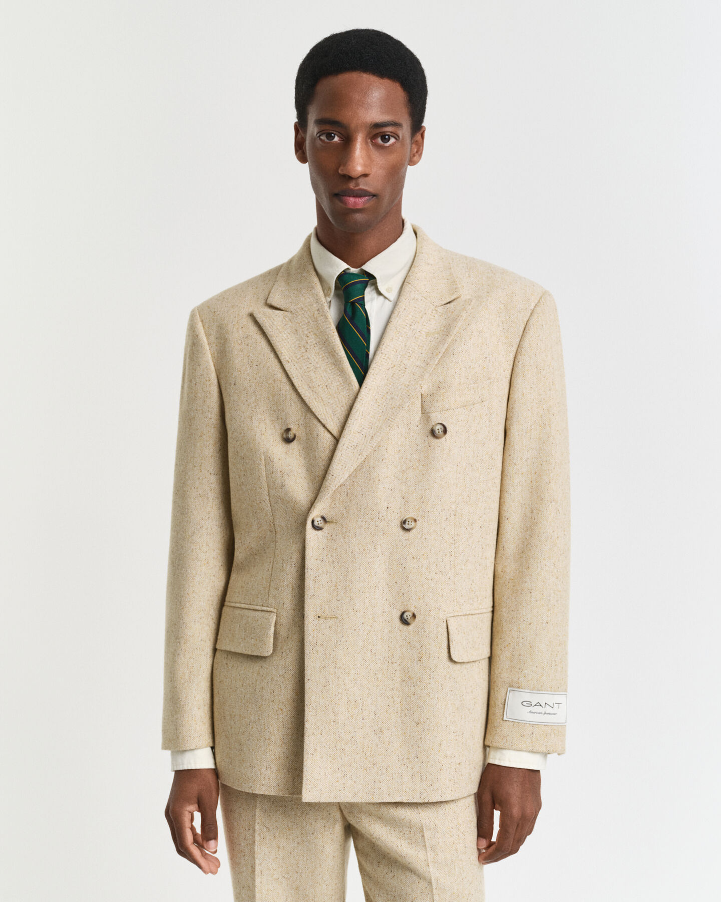 Veste de costume coupe décontractée à chevrons effet moucheté