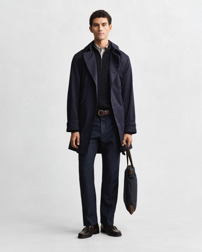 Trench-coat en coton mélangé