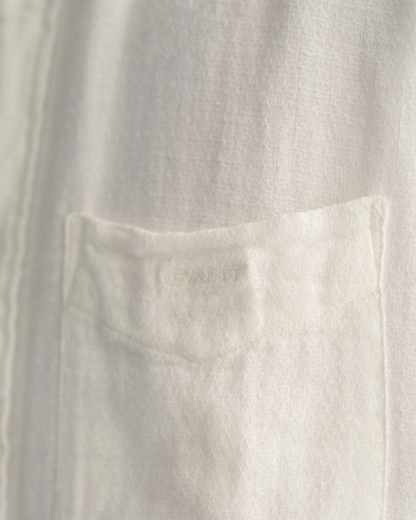 Regular Fit Textured hemd met korte mouwen van katoen en linnen