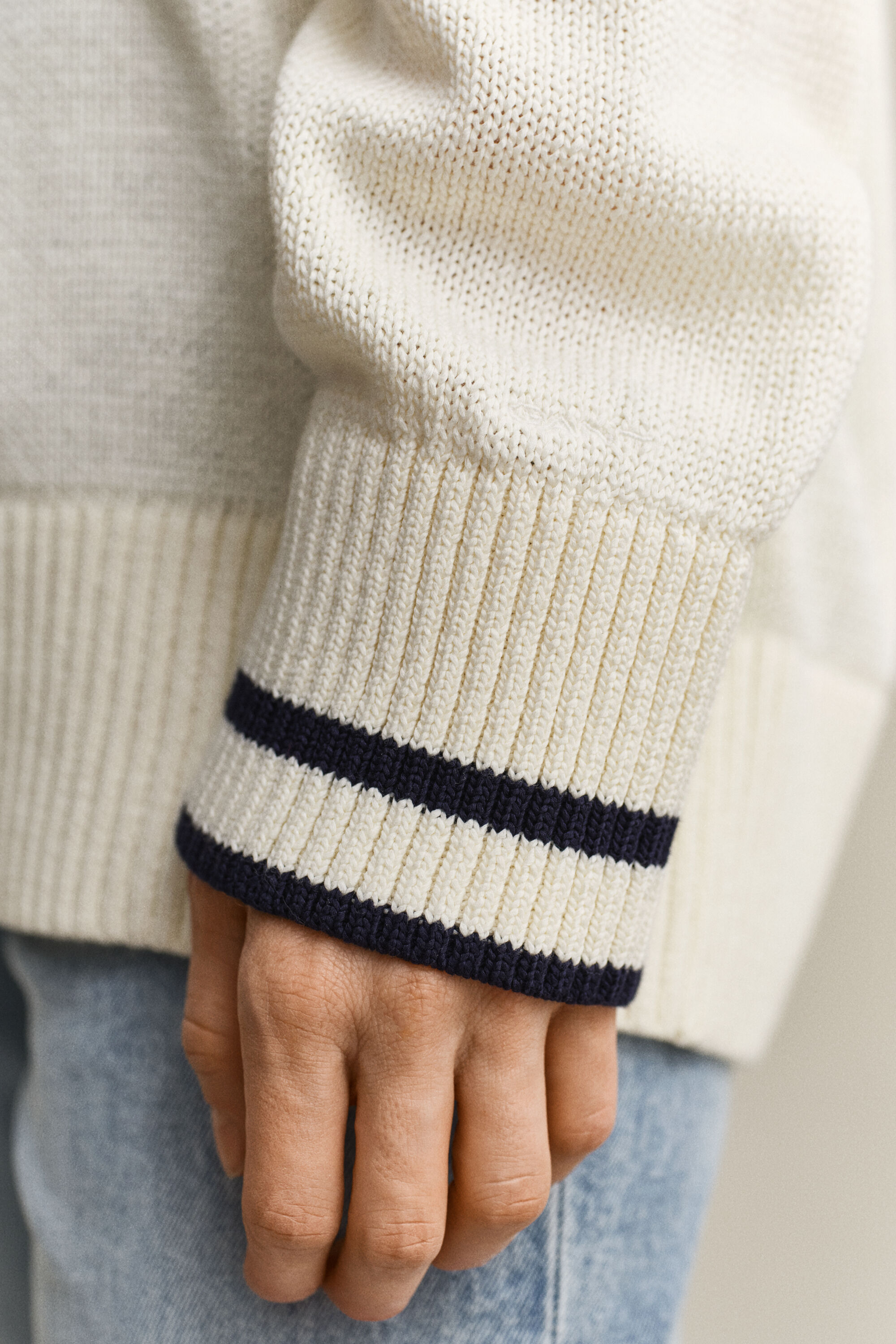 Katoenen sweater met V-hals