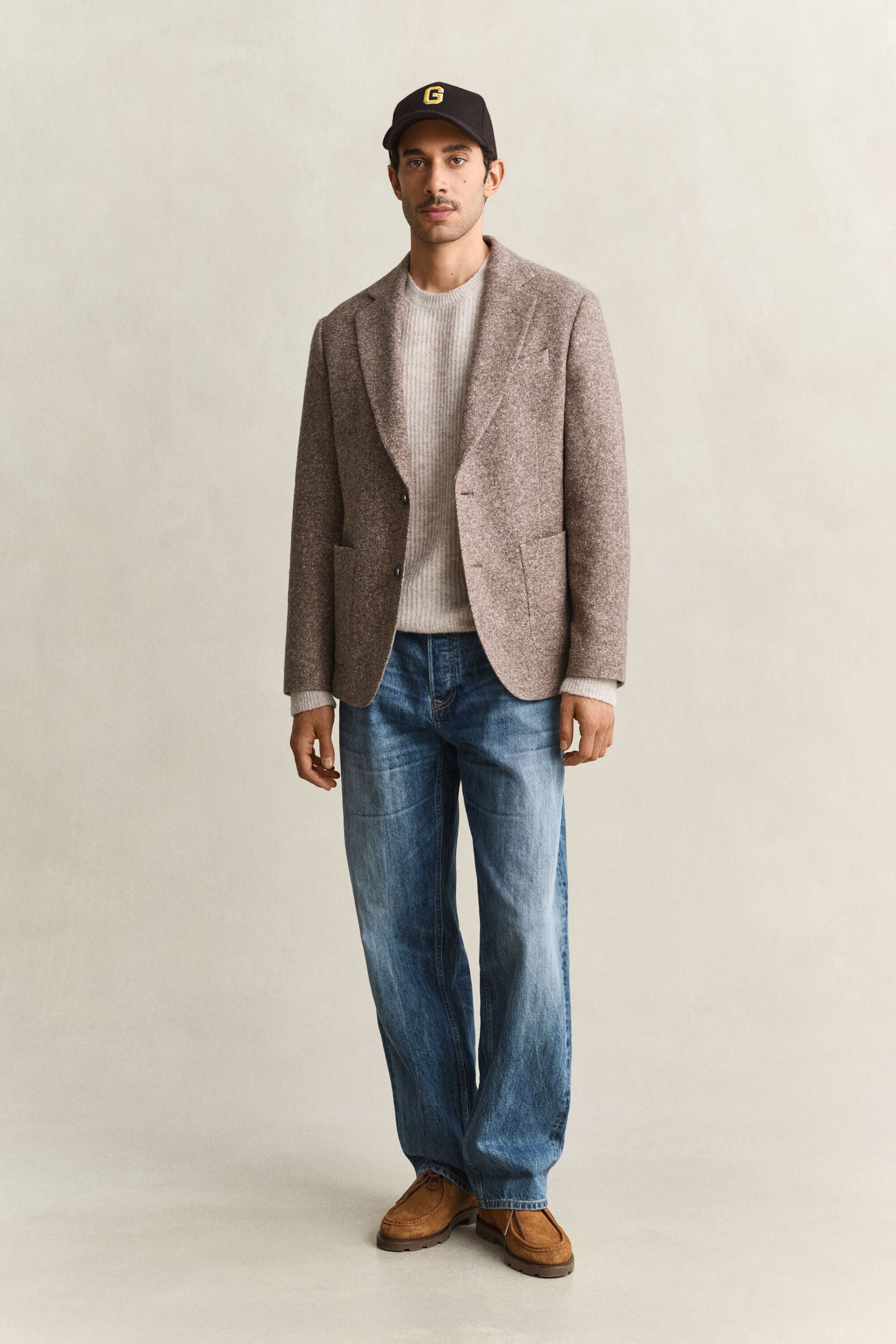 Veste blazer en jersey de laine et soie