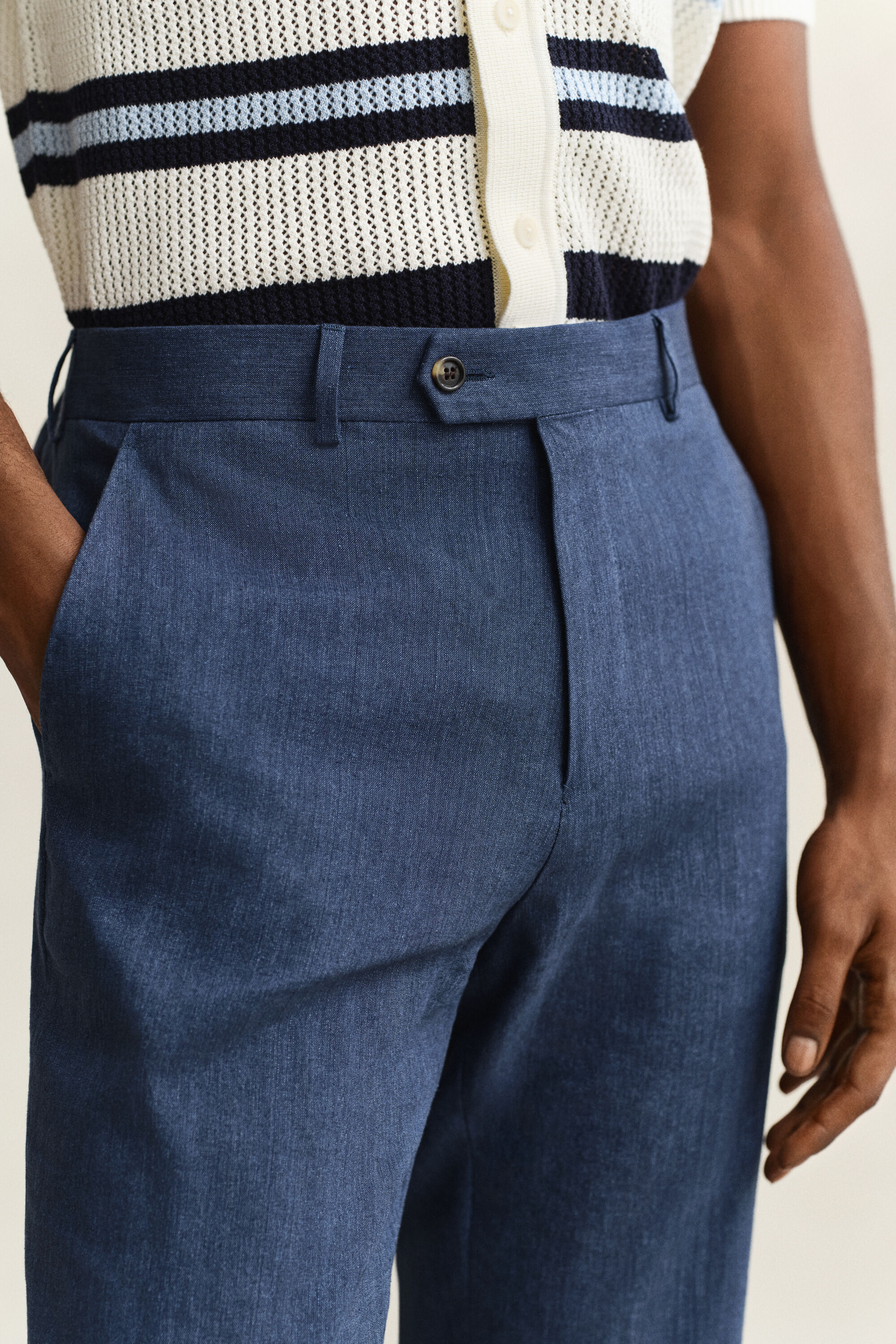 Kostuumbroek van linnenmix