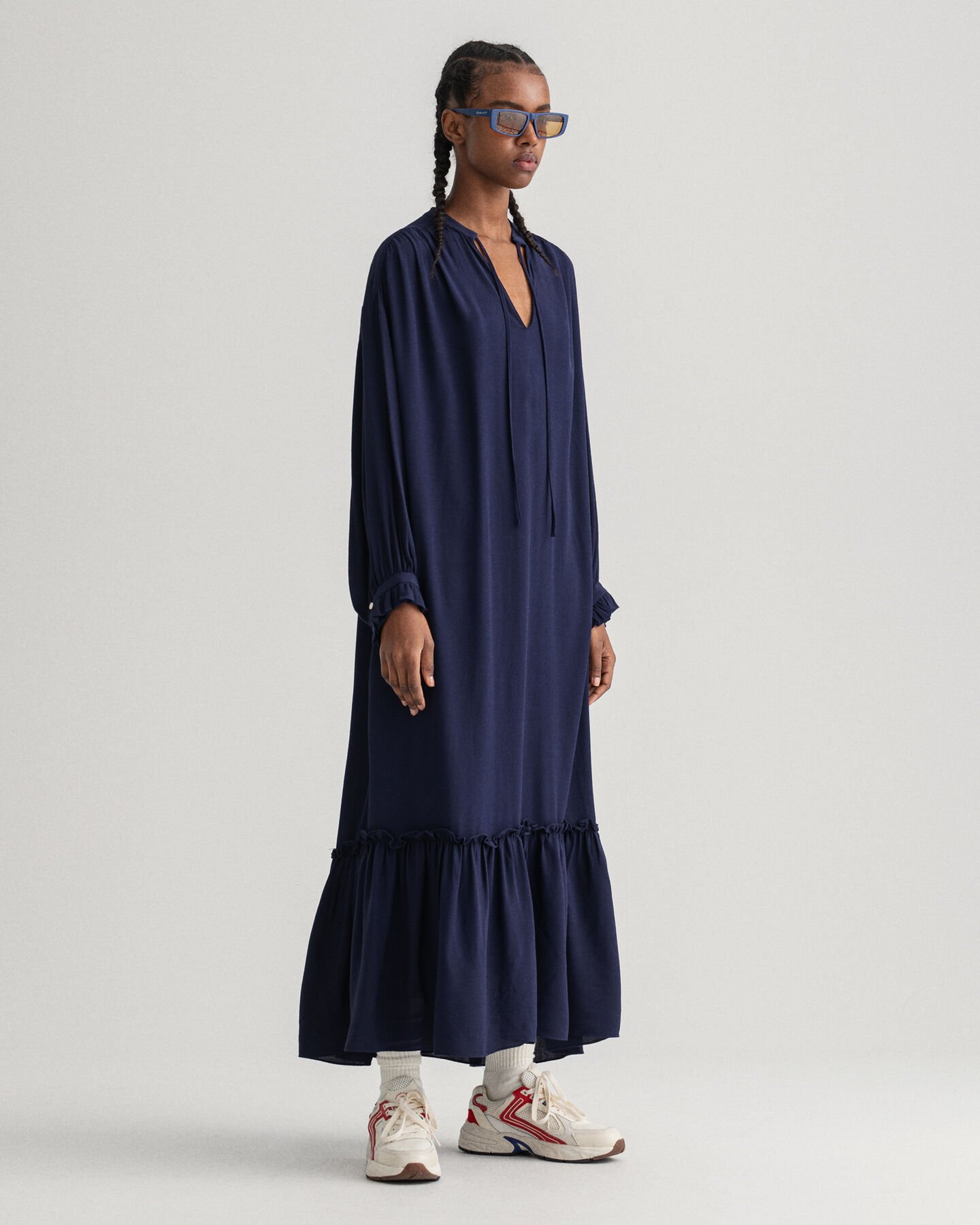 Jurk zonder sluiting met kreukeffect