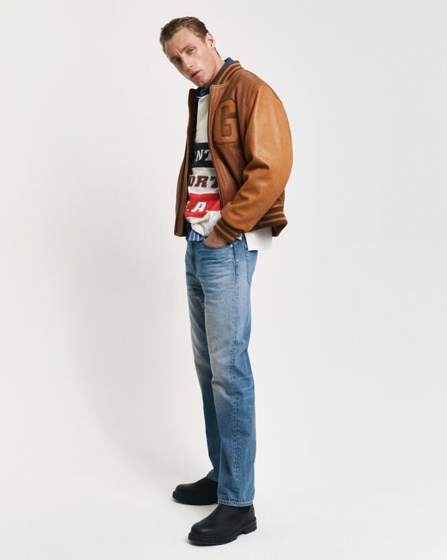 Veste Varsity de GANT en cuir