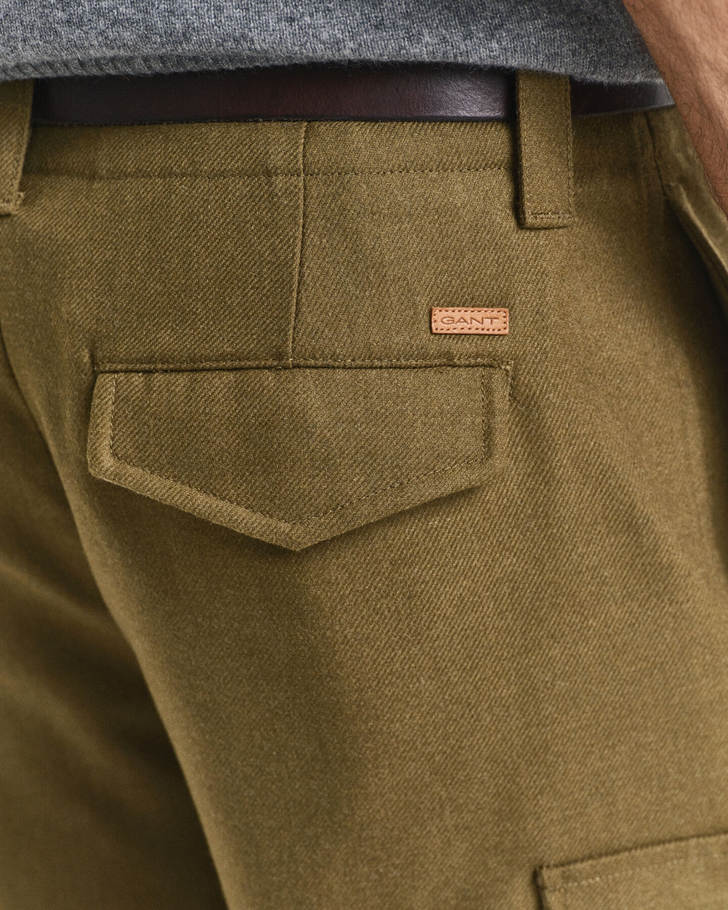 Pantalon cargo coupe décontractée en laine mélangée