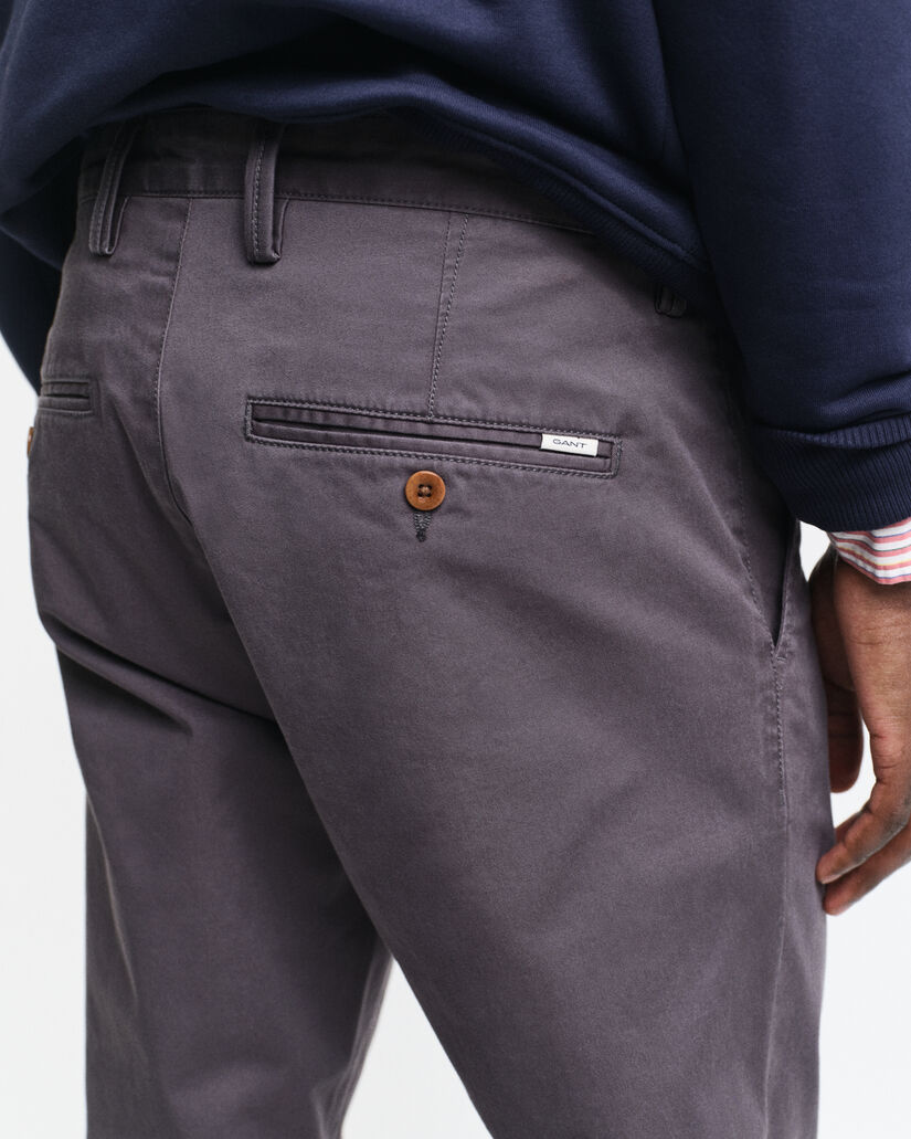 Slim Fit chino van keperstof