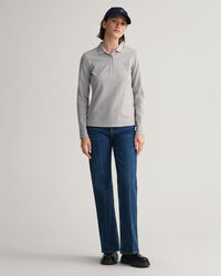 Original piqu&eacute; poloshirt met lange mouwen