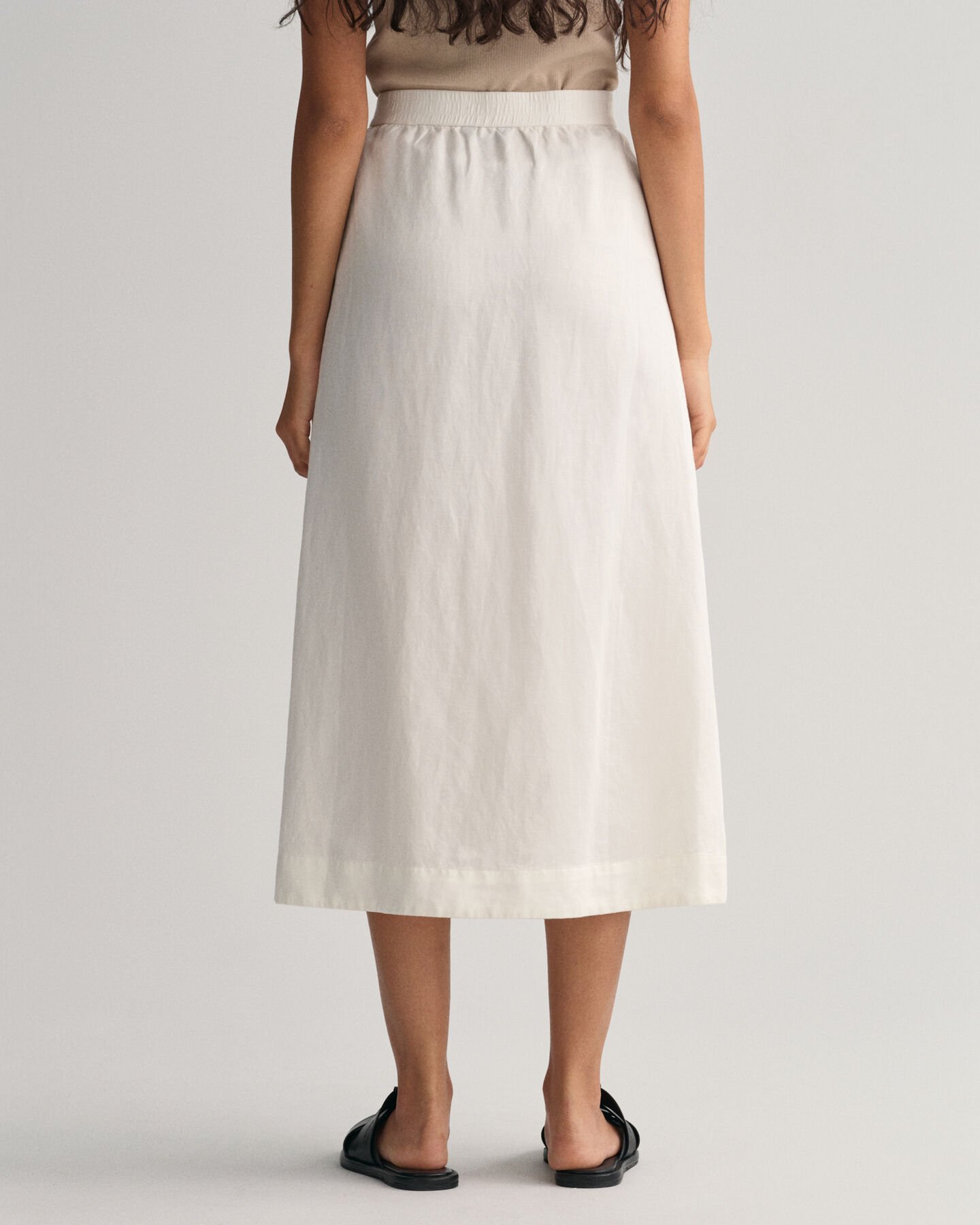 Halflange rok van linnen en viscose