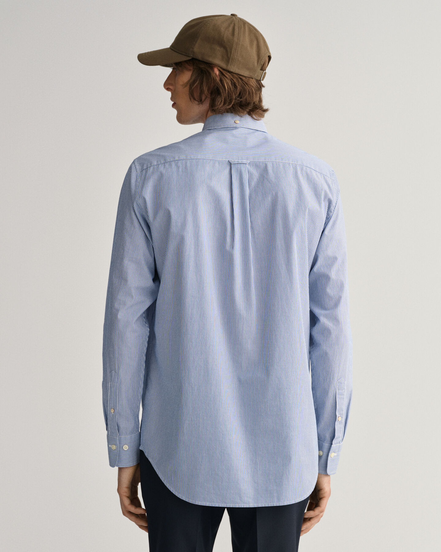 Chemise regular fit en popeline de coton &agrave; rayures banquier