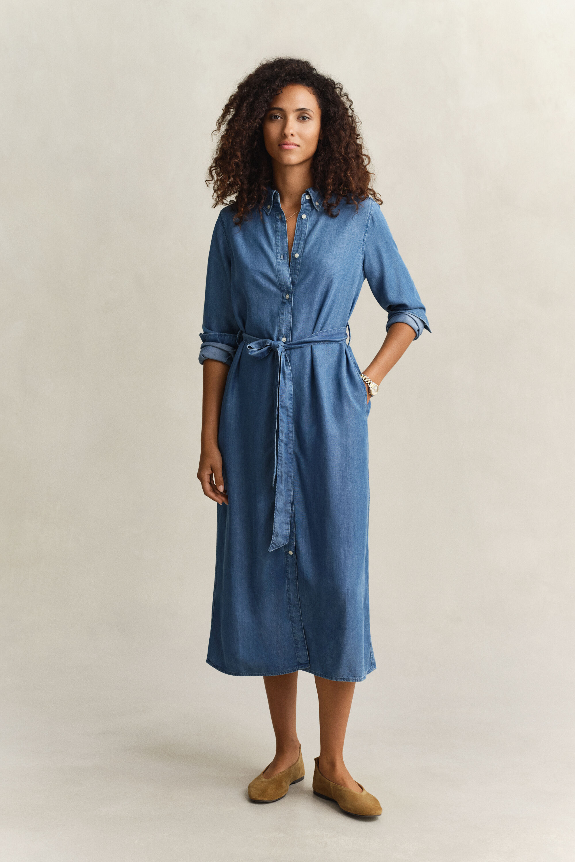 Robe-chemise en chambray