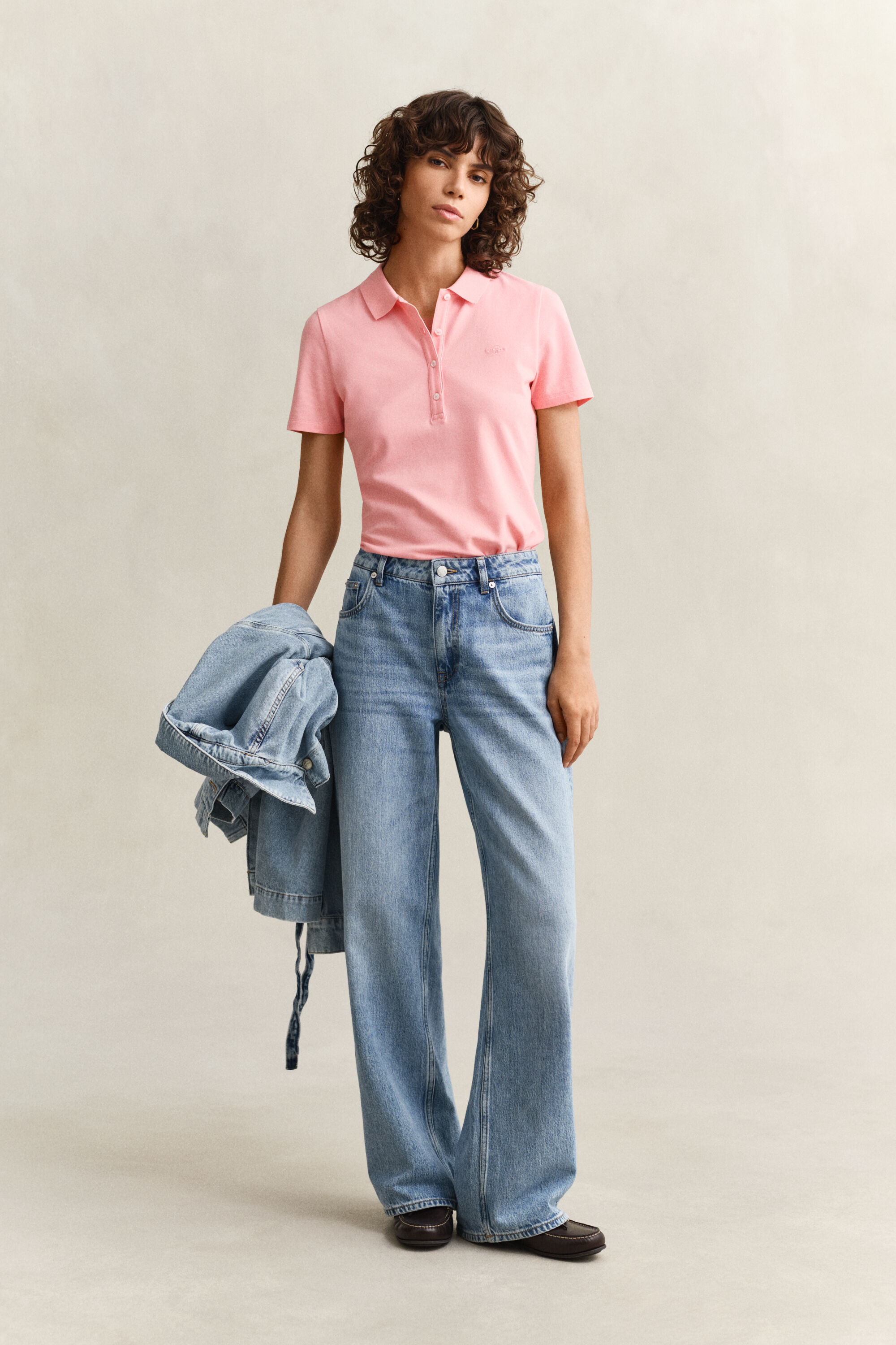 Slim Fit Shield piqué poloshirt