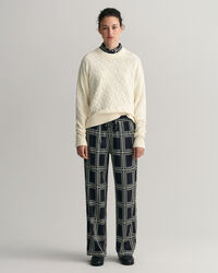 Gebreide geweven trui met ronde hals