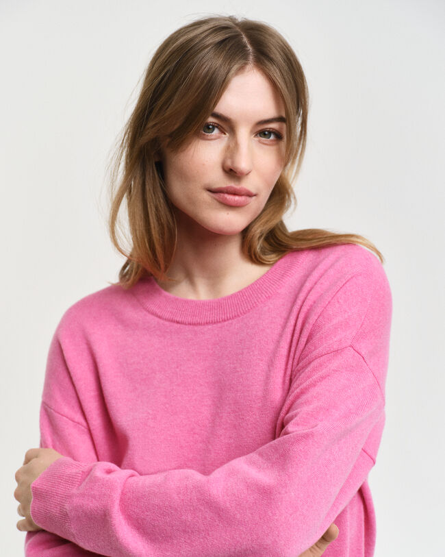 Trui met ronde hals van buitengewoon zachte lamswol