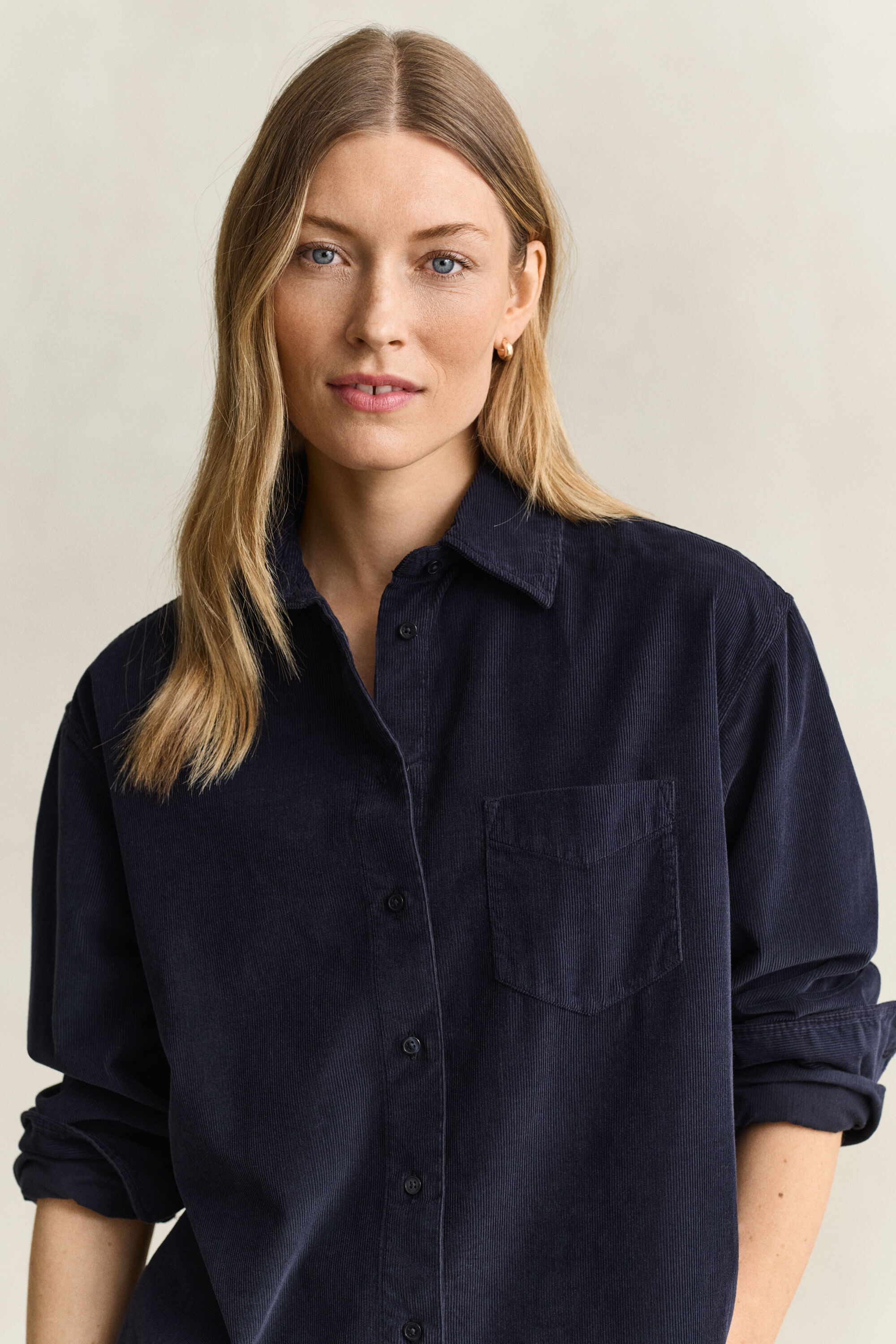 Relaxed corduroy hemd