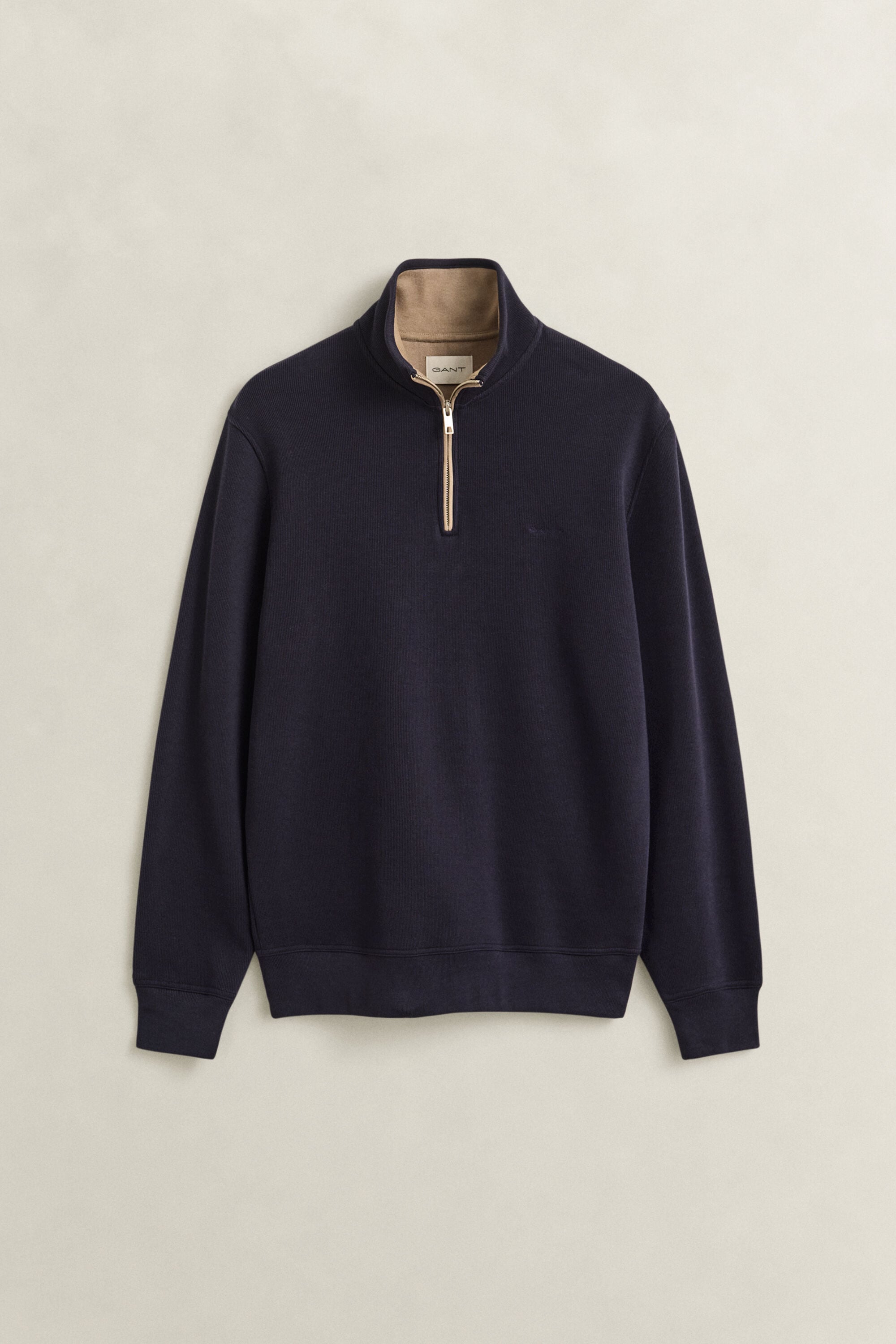 Sacker Rib sweatshirt met korte rits