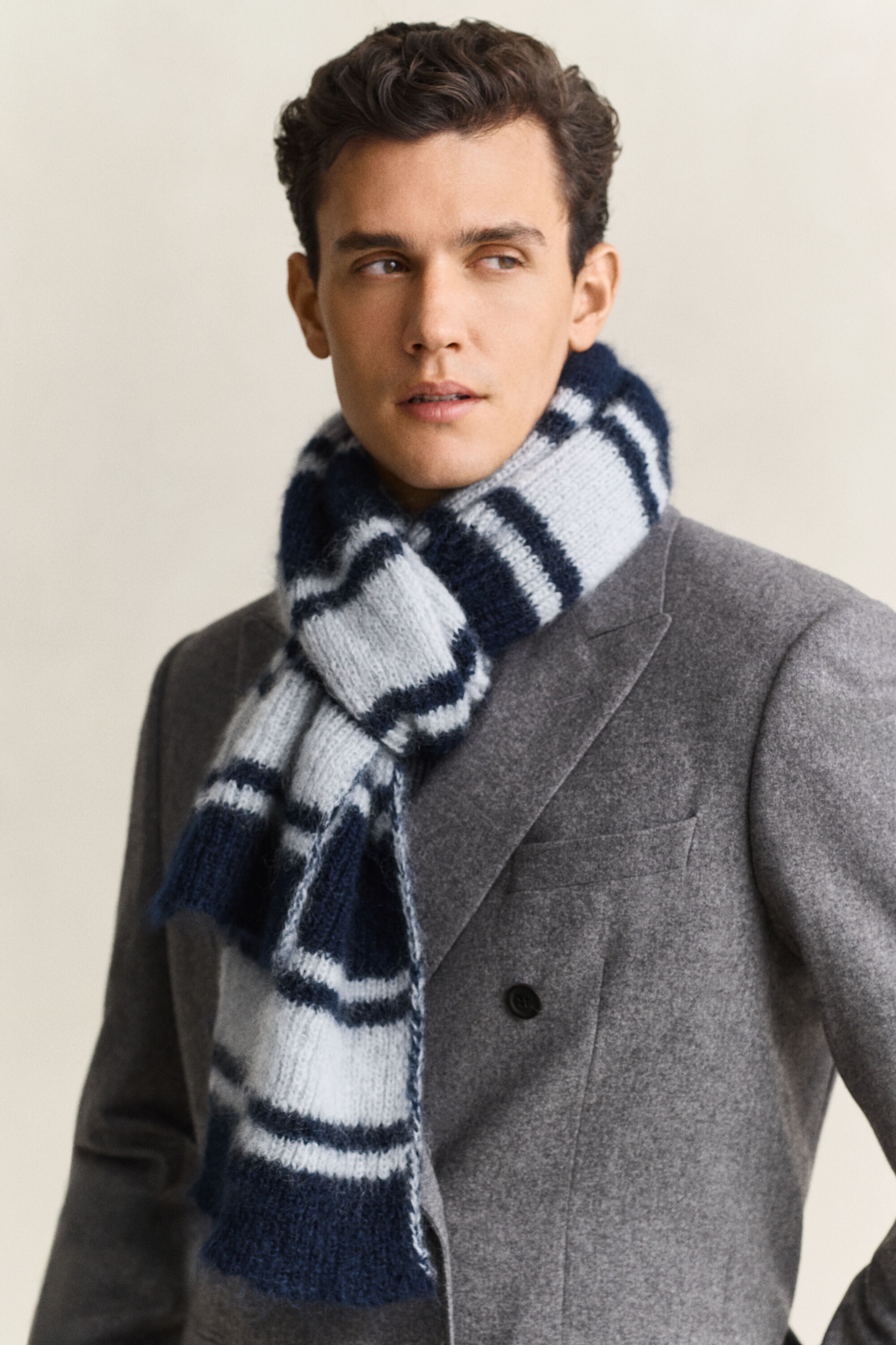Gestreepte mohair sjaal