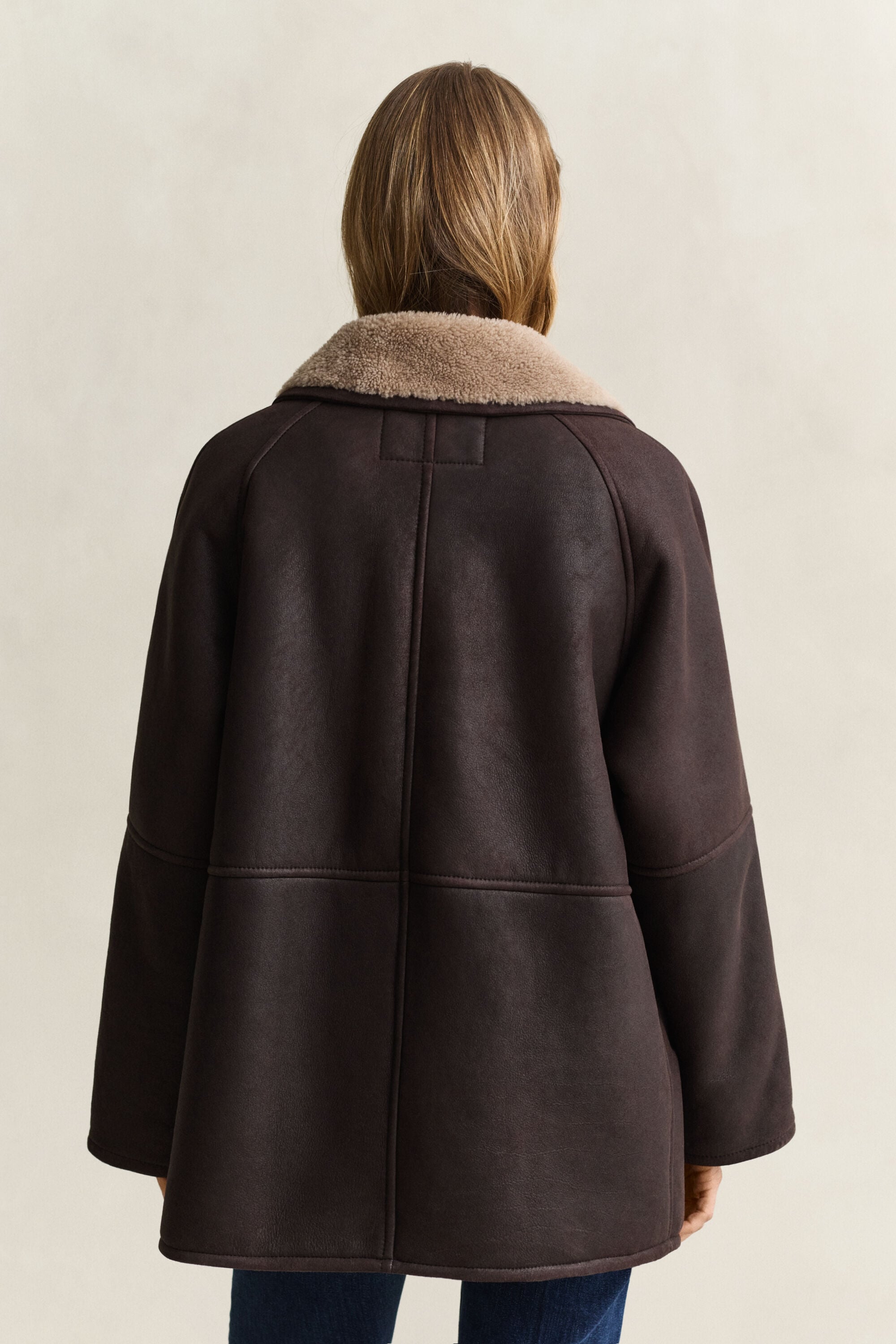 Veste en peau lainée