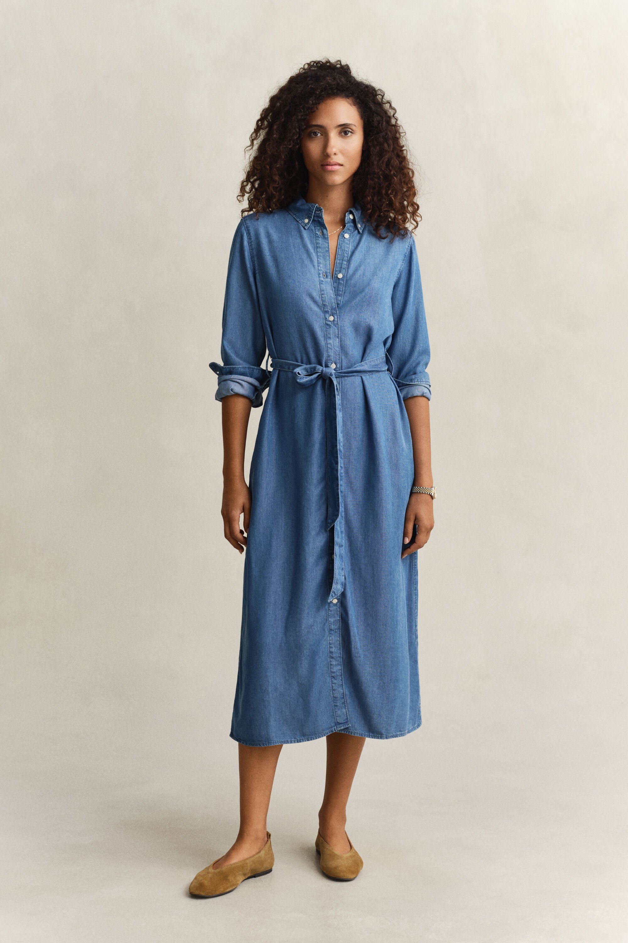 Robe-chemise en chambray