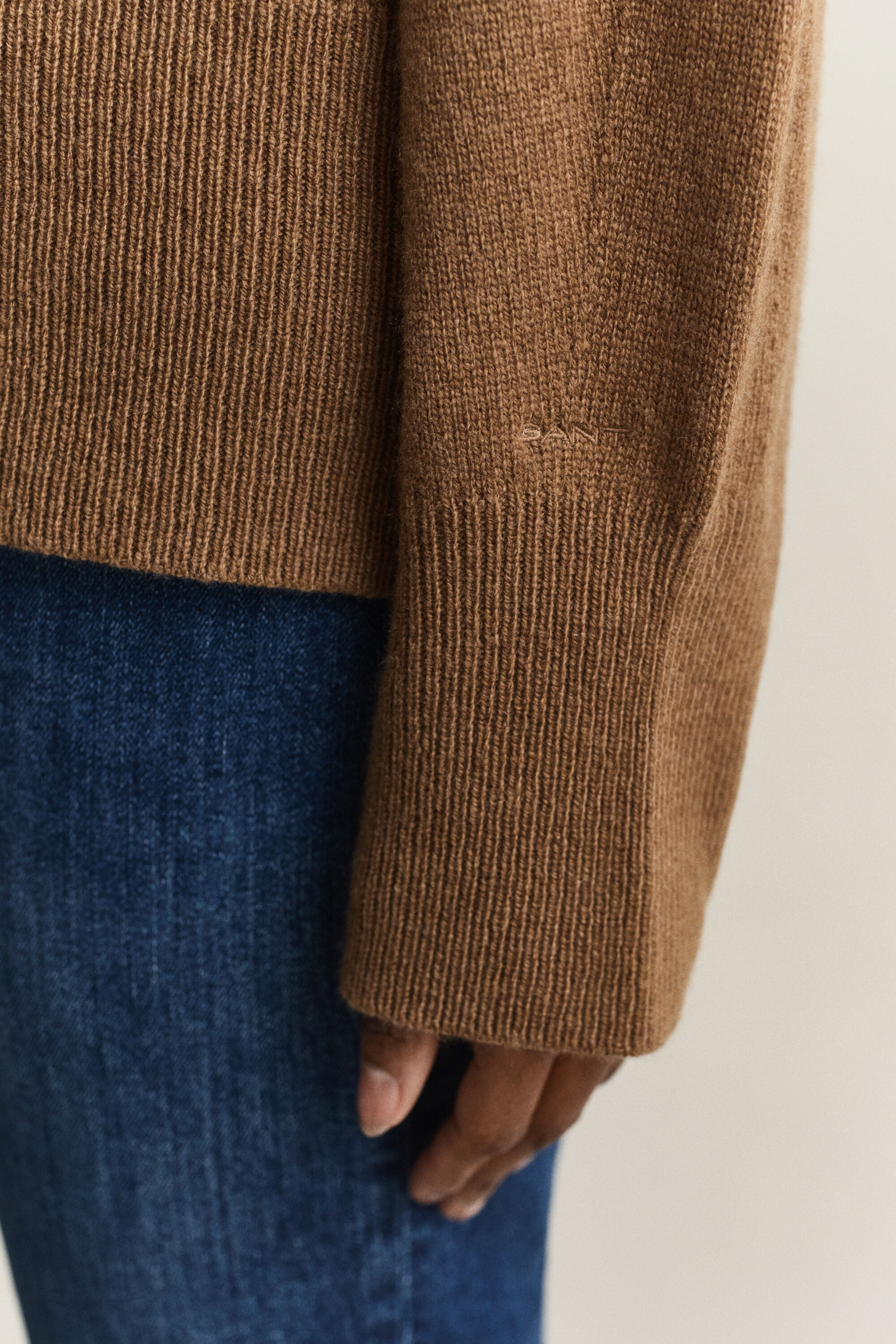 Pull col rond en laine et cachemire