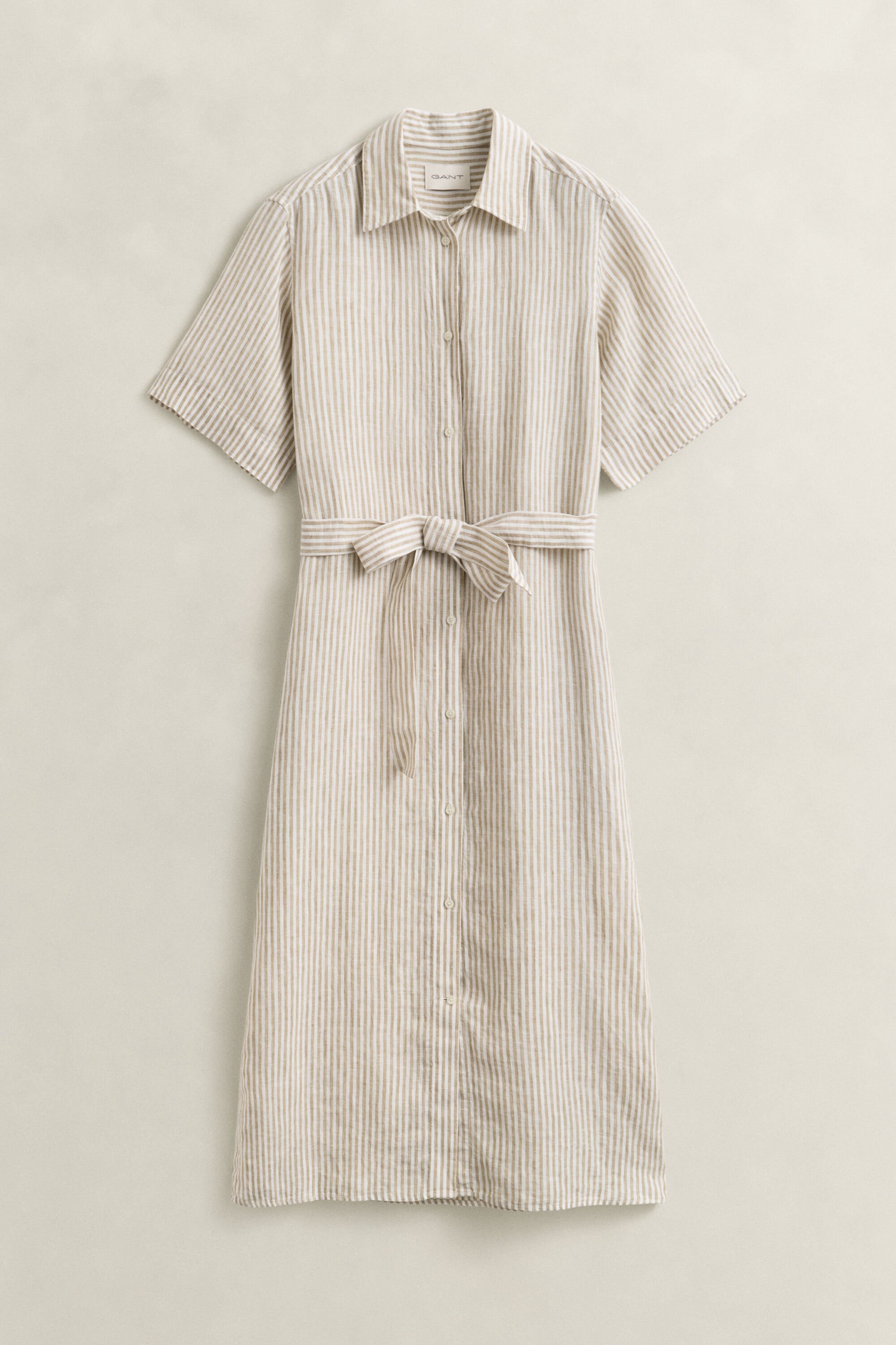 Robe-chemise en lin à rayures