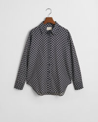 Chemise relaxed fit en coton et soie Geometric