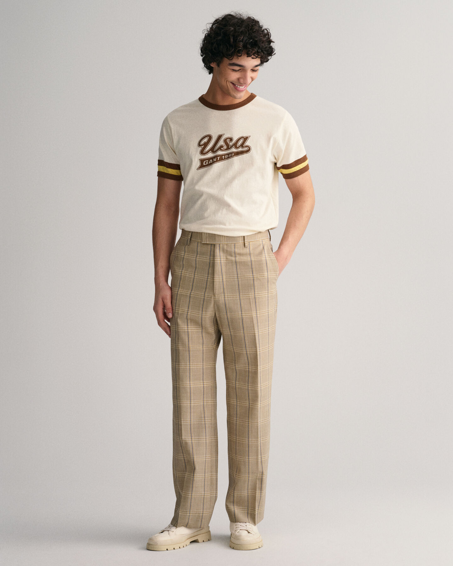 GANT USA T-Shirt met gestreepte mouwen