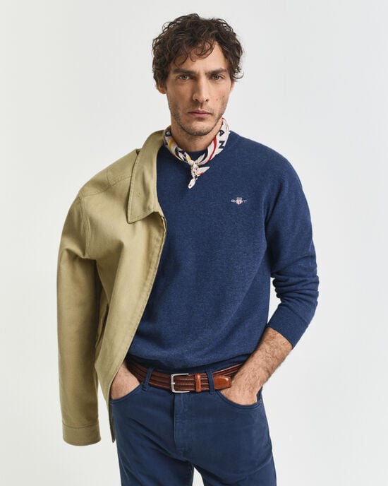 Pull col rond en coton classique