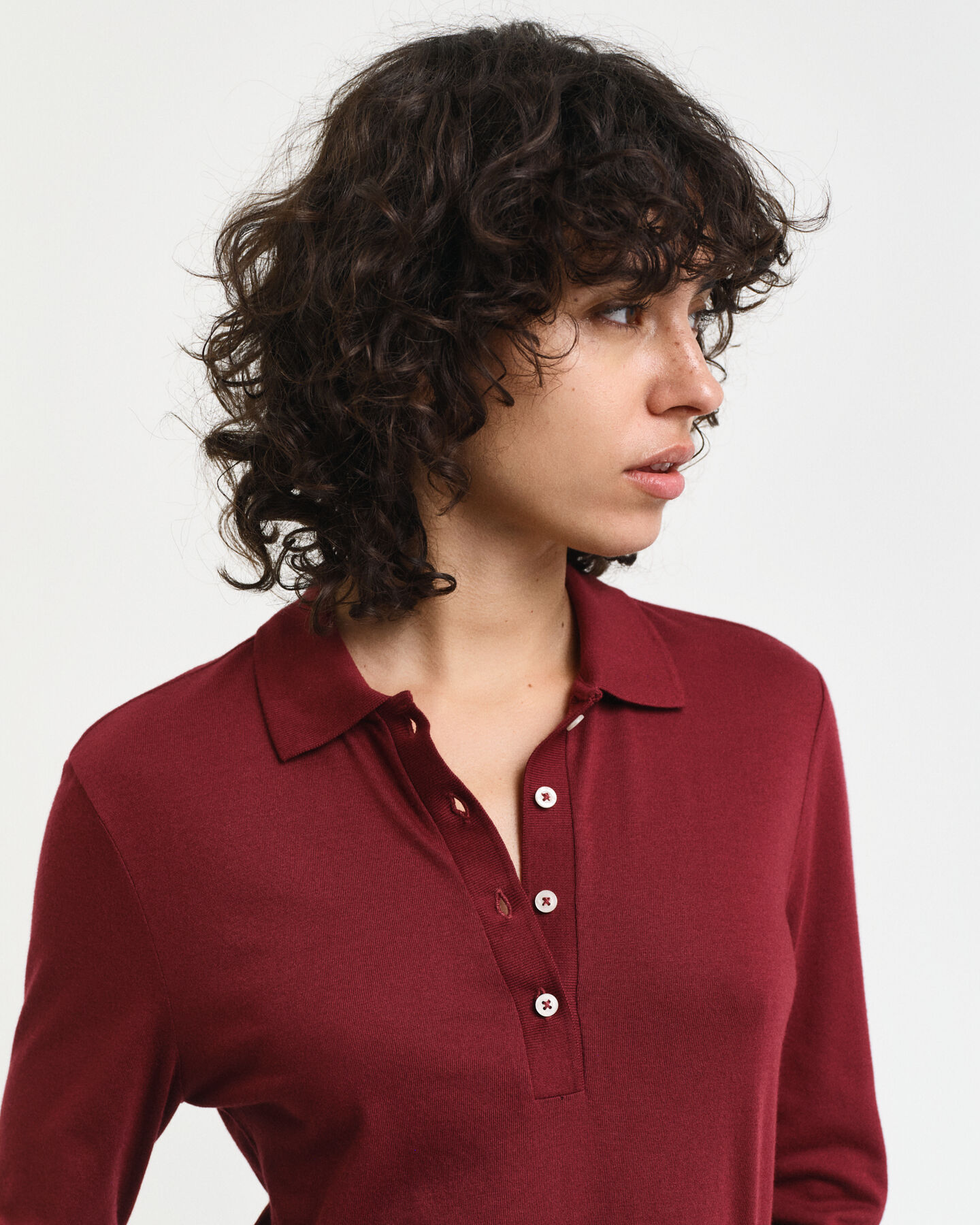 Naadloos poloshirt met lange mouwen