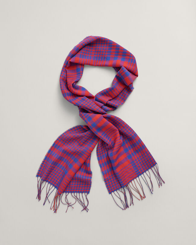 Geweven sjaal van merinoswol met ruitjes
