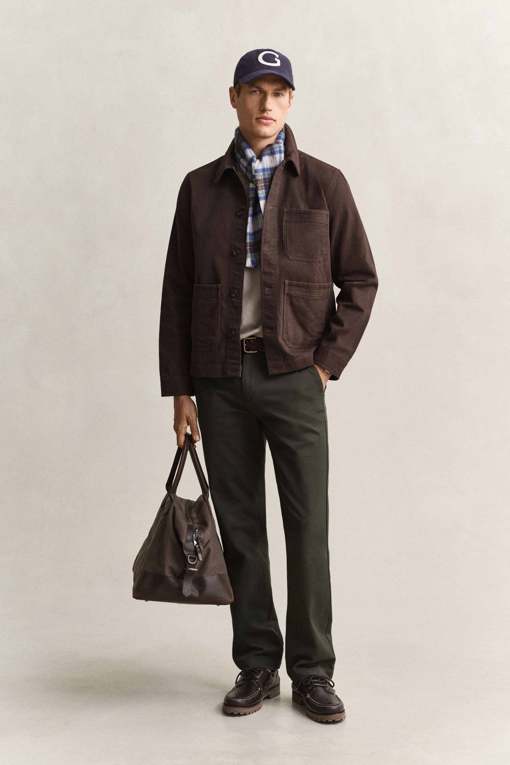 Overshirt van geborstelde keper