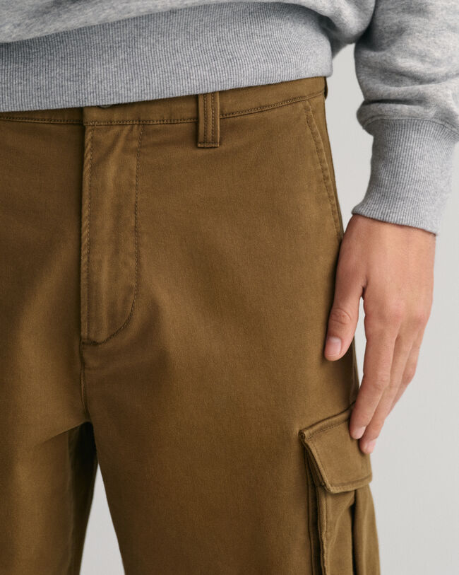 Pantalon cargo en sergé