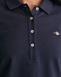 Shield piqué poloshirt met lange mouwen