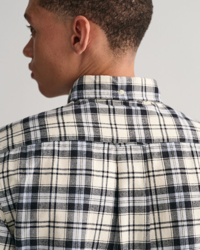 Regular Fit geborsteld geruit Oxford-hemd