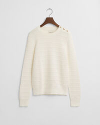 Katoenen Textured sweater met ronde hals