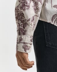 Chemise coupe regular en voile de coton à imprimé arbres