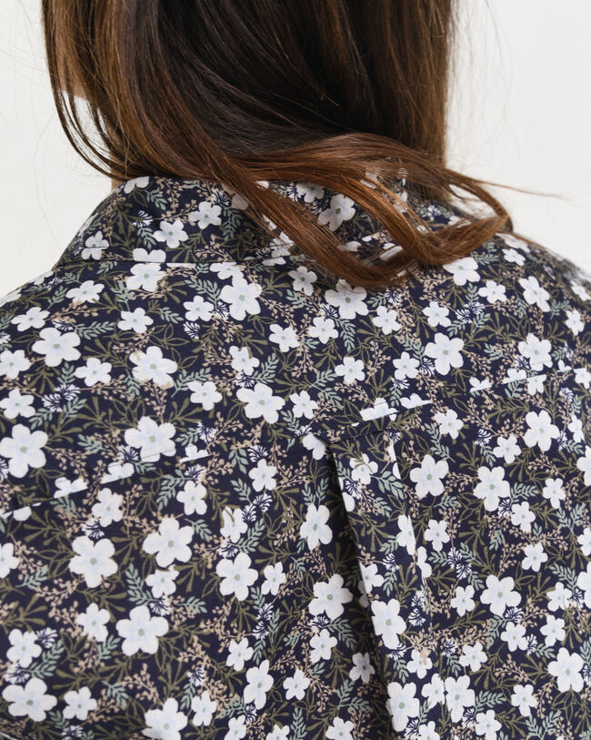 Regular Fit hemd met bloemenprint van katoenvoile
