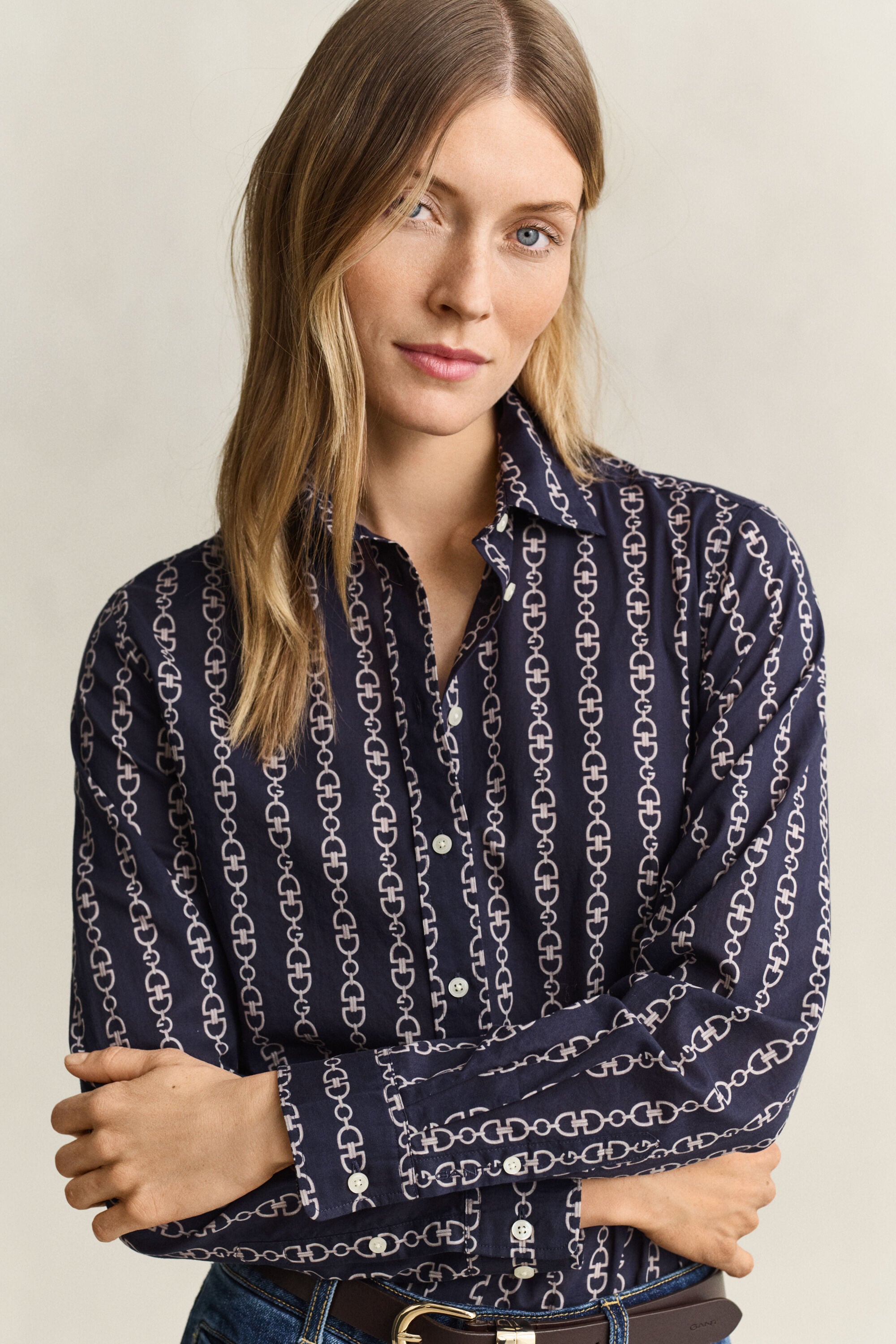 Chemise en voile de coton à motif imprimé
