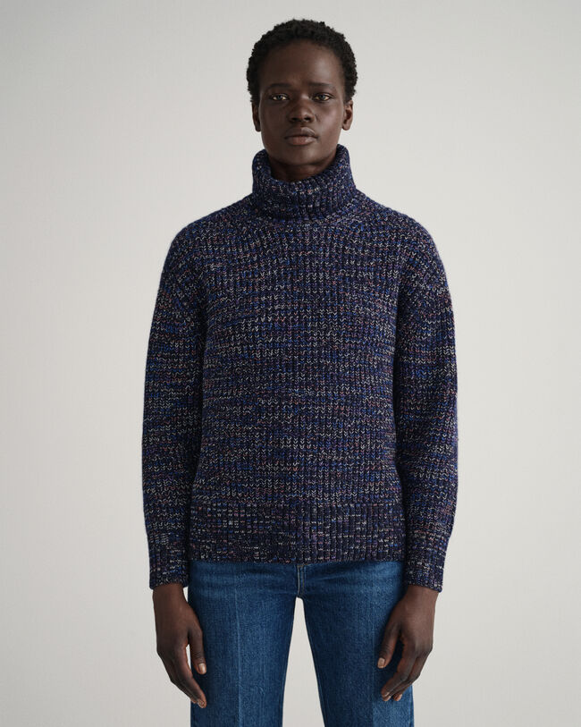 Meerkleurige trui met rolkraag