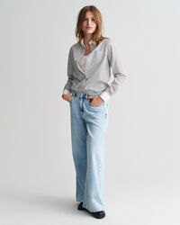 Chemise regular fit à rayures et col contrastant