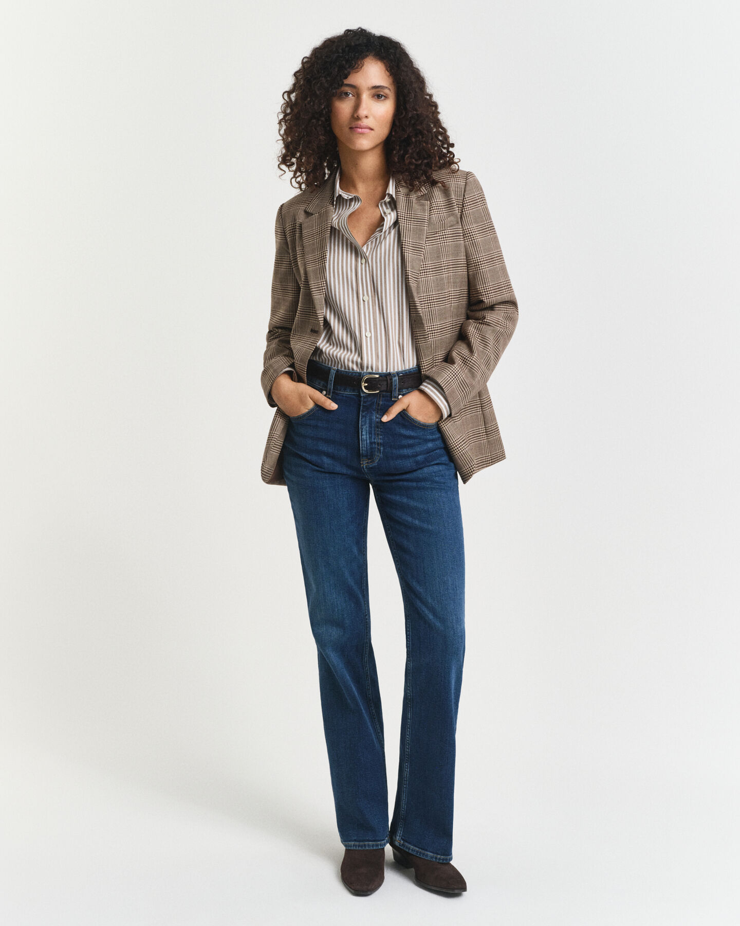 Regular Fit Classic hemd met strepen van poplin