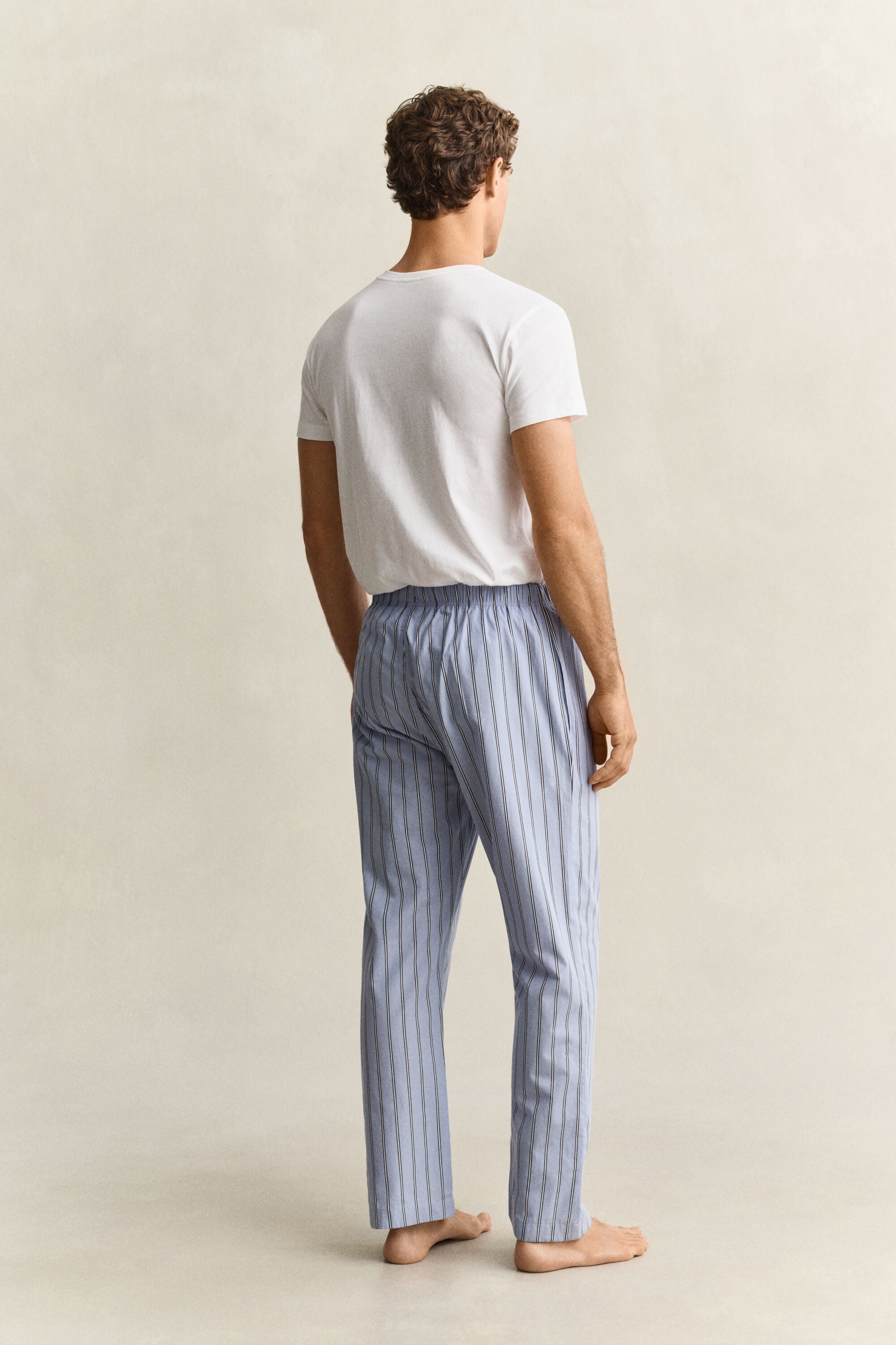 Gestreepte pyjamabroek van poplin